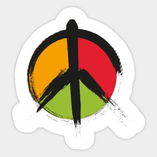 Anti war pacifism pacifist symbol in pan african colors Sticker